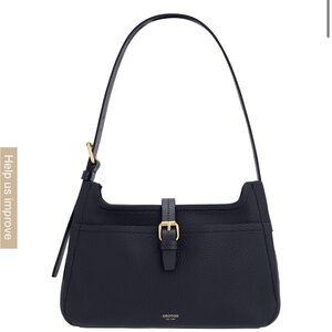 Oroton Black Leather Dylan baguette Shoulder Bag